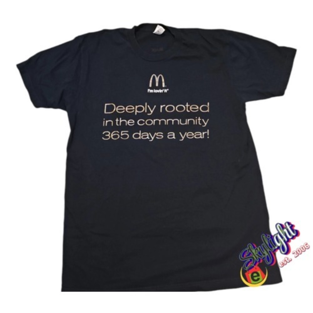 American Apparel Men Black Mcdonald Employee Shirt Deeply Community 365 Size‎ L
